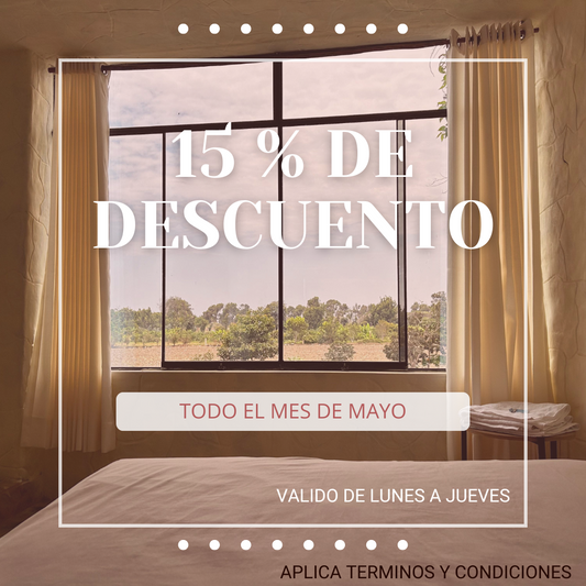 Promo Mayo: 15 % de descuento de lunes a jueves en habitaciones